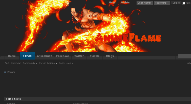 Access animeflame.net. AnimeFlame Forums