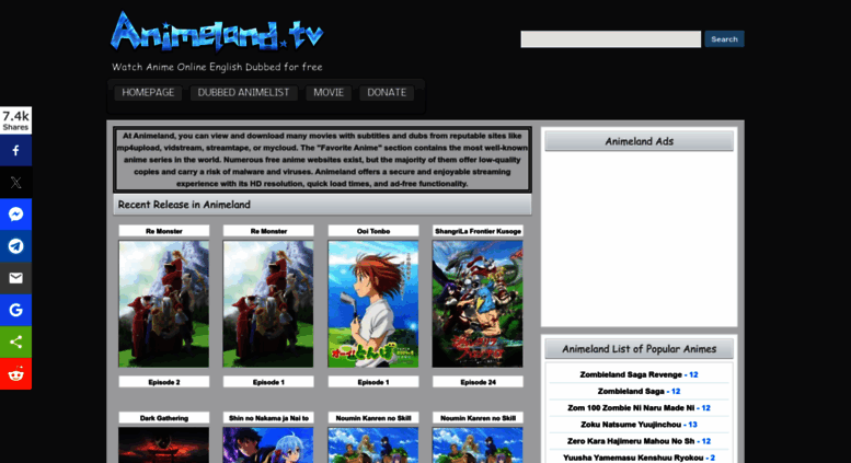 Dubbed Anime Tv Animeland / 7 Best Sites Like Animeland Tv To Watch