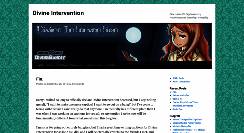 Access Animetgcaps Wordpress Com Divine Intervention New Anime Tg Captions Every Wednesday And Saturday Hopefully