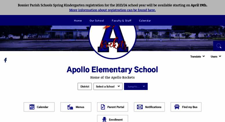 Access apollo.bossierschools.org. Apollo Elementary School