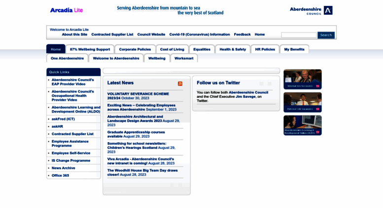 Access arcadialite.aberdeenshire.gov.uk. Arcadia Lite – All the best ...