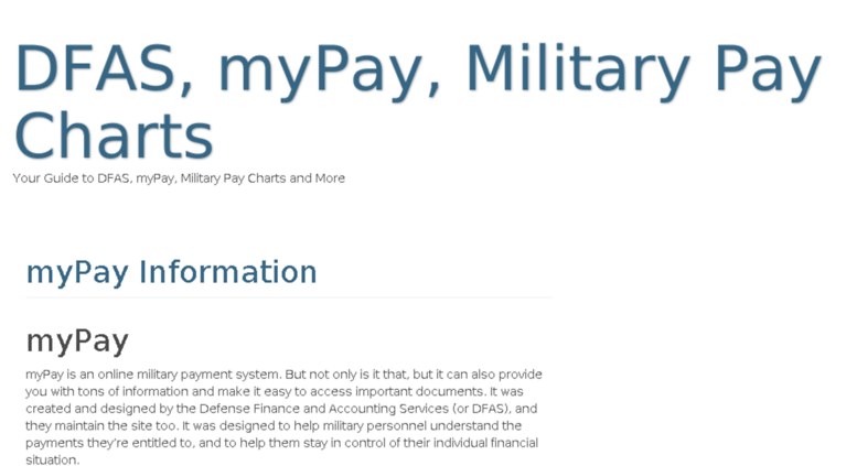 Mypay Military Pay Chart