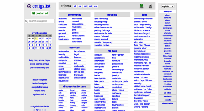 Access Atlanta Craigslist Org Craigslist Atlanta Ga Jobs