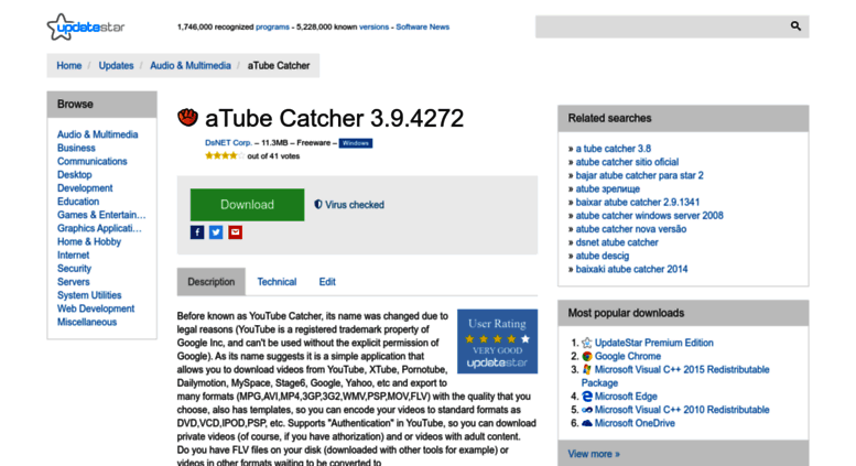 Access Atube Catcher Updatestar Com Atube Catcher 3 9 4272 Download