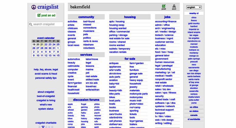 Access Bakersfield Craigslist Org Craigslist Bakersfield Ca