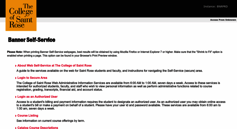 Access Banner Strose Edu Its Application Services Banner