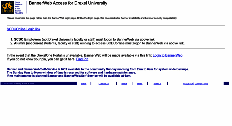 Access Bannerweb Drexel Edu Bannerweb Access For Drexel University