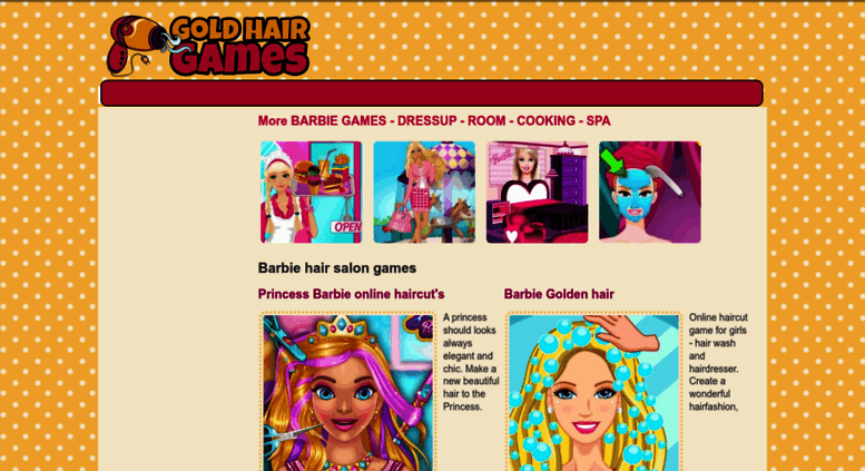 barbie gold hair games