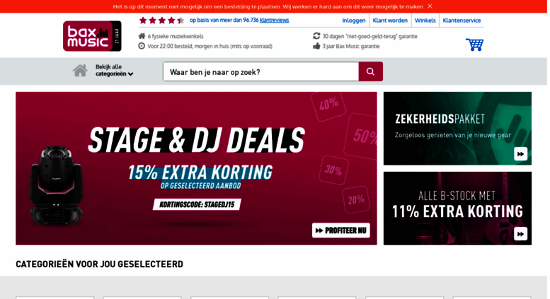 Access bax-shop.nl. Bax Music | Online muziekwinkel voor DJ, producer en