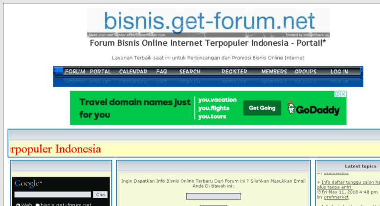 Access bisnis.get-forum.net. Forum Bisnis Online Internet Terpopuler