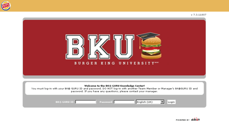 Access bkglobal.skillport.com. Burger King Login