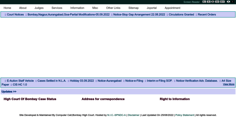 Access bombayhighcourt.nic.in. Official Website of High Court of Bombay