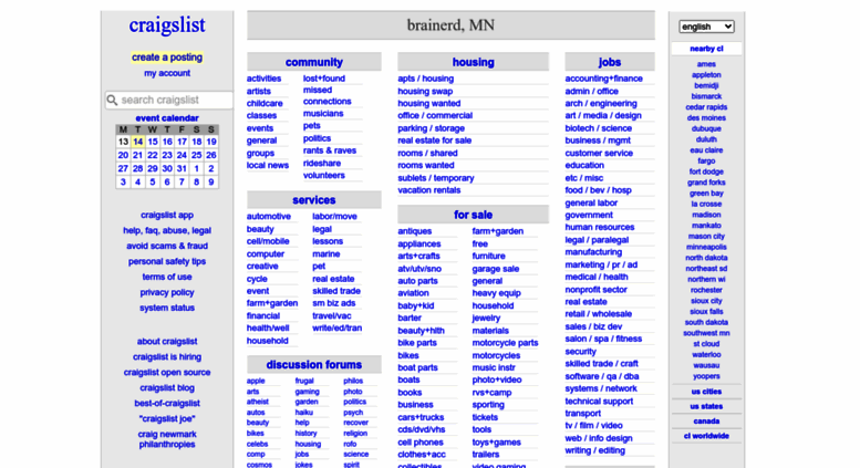 Access Brainerd Craigslist Org Craigslist Brainerd Mn Jobs