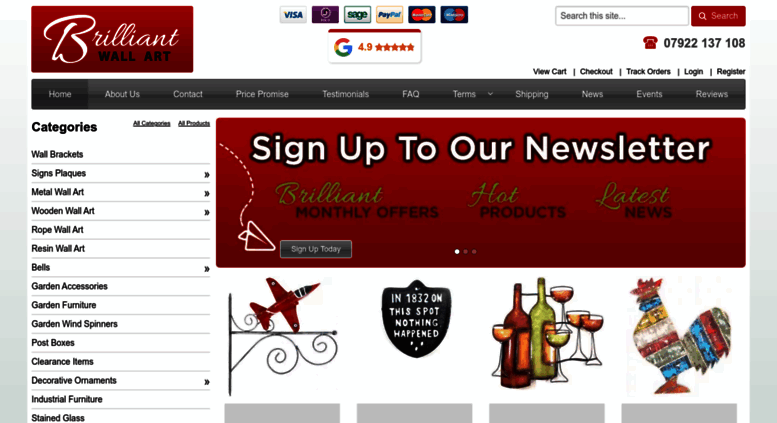 Access brilliantwallart.co.uk. Metal Wall Art | Contemporary Art Range