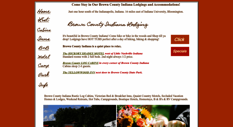 Access Browncountylodging Com Brown County Indiana Lodging