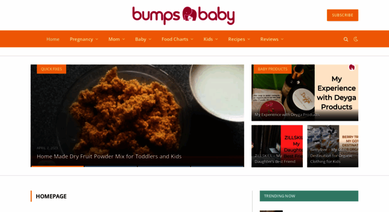 Bumpsnbaby Food Chart