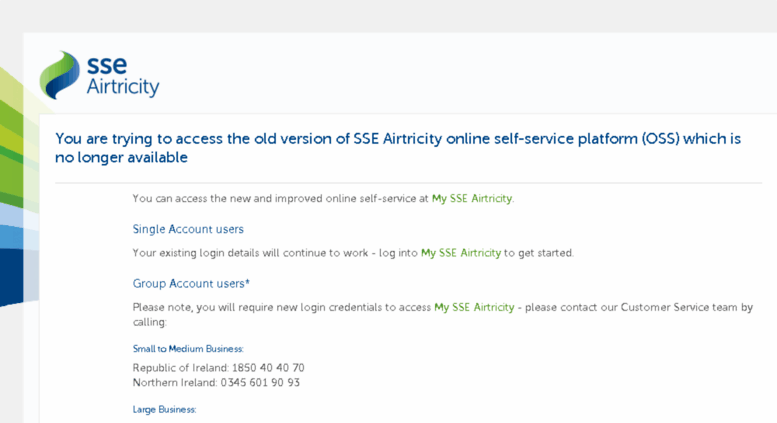 Access Business.airtricity.com. SSE Airtricity - Login