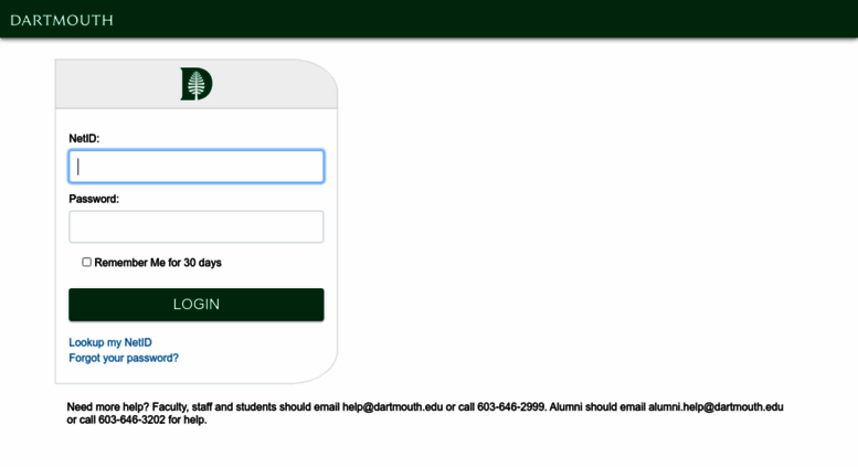 Access Bwa Dartmouth Edu Dartmouth Web Authentication