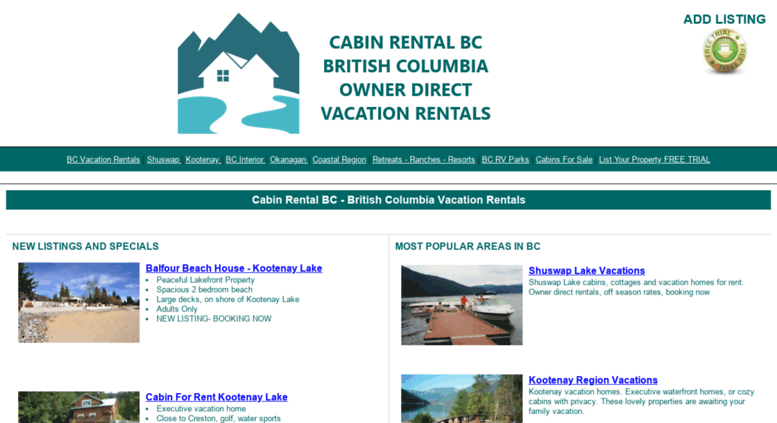 Access Cabinrentalbc Com Bc Cabins And Cottages For Rent British