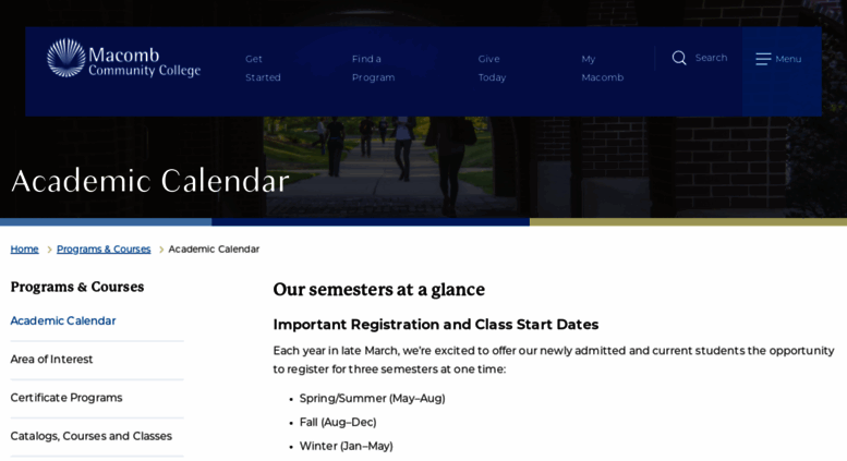 2022 Macomb Community College Academic Calendar December 2022 Calendar