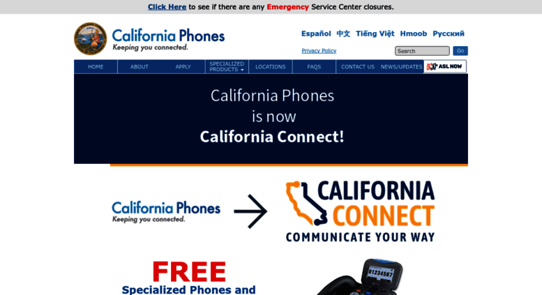 Access californiaphones.com. California Phones - Keeping you connected