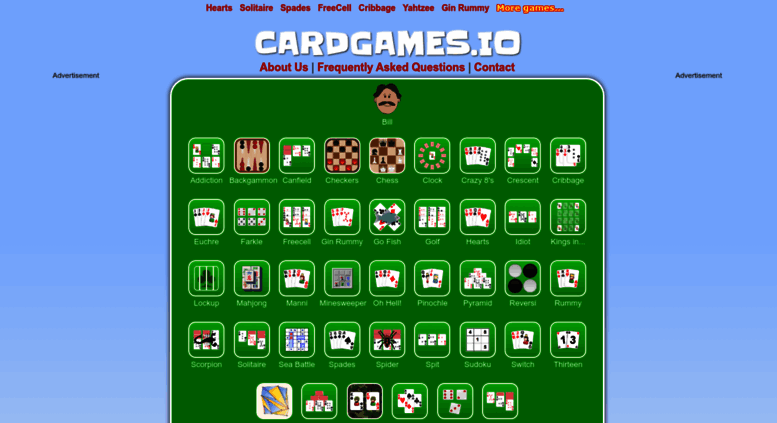 Access cardgames.io. CardGames.io - Play all your favorite classic card