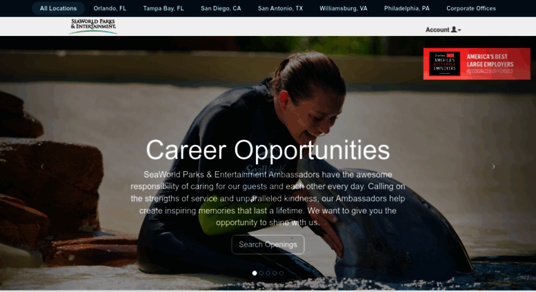 Access Careers Seaworldparks Com Home Page Seaworld Parks