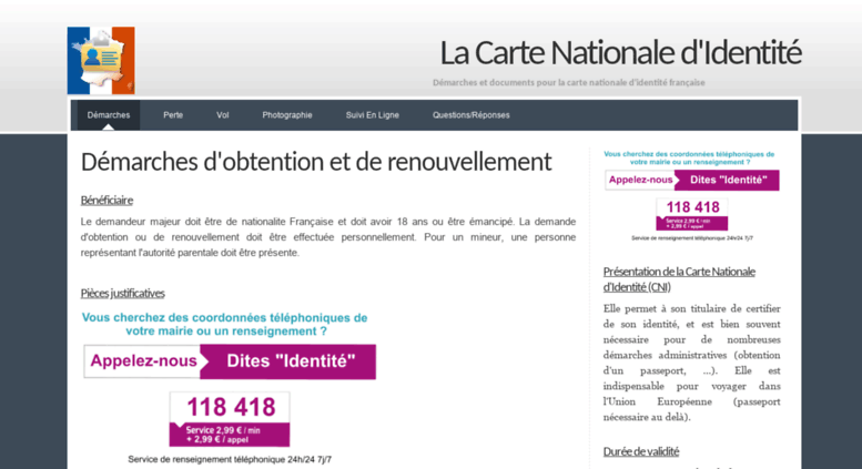 Access Carte Identitefr La Carte Didentité Française