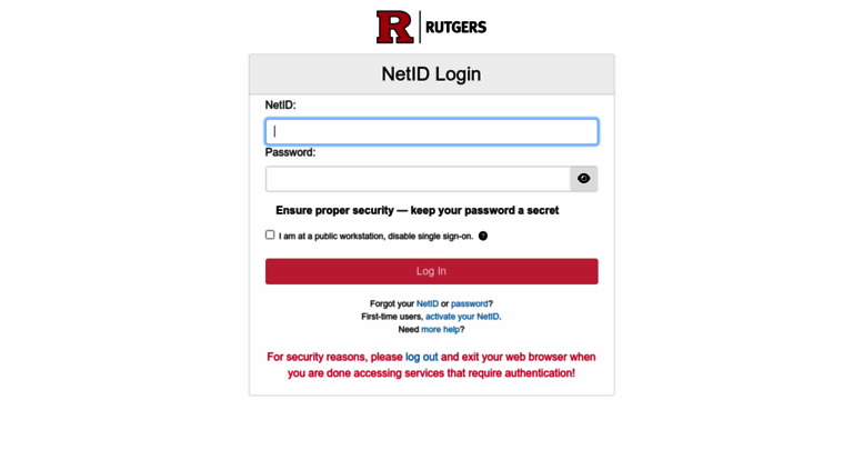 Access Cas rutgers edu NetID Login CAS Central Authentication Service