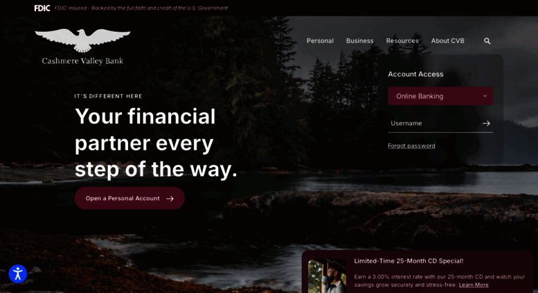 Access cashmerevalleybank.com. Cashmere Valley Bank - Home