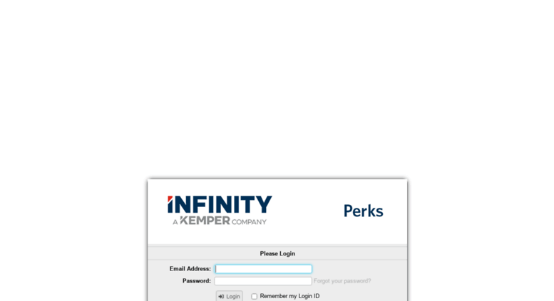 Access catalog.infinityperks.com. Login - Kemper Insurance