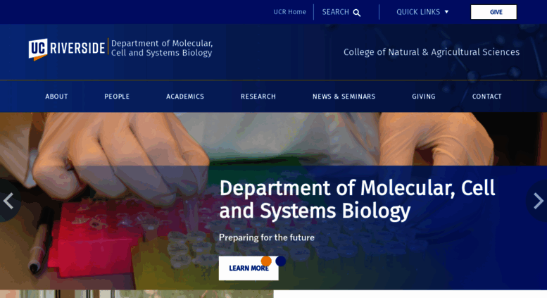 Access cbns.ucr.edu. Department of Molecular, Cell and Systems Biology