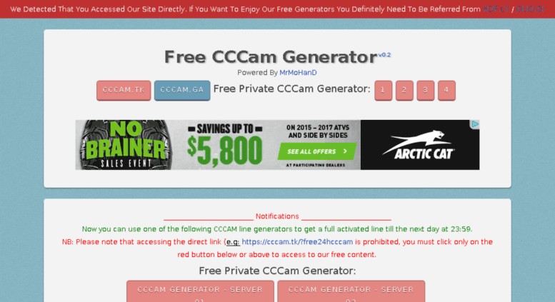 cccam test generator