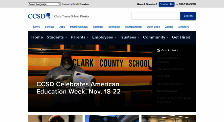 Access ccsd.net. Clark County School District