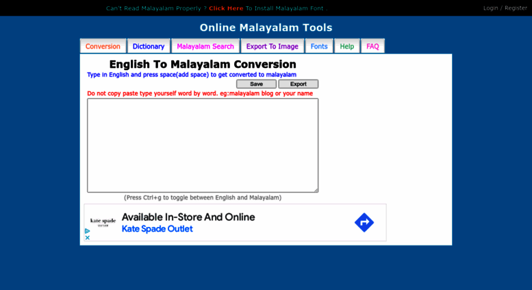 malayalam font converter online