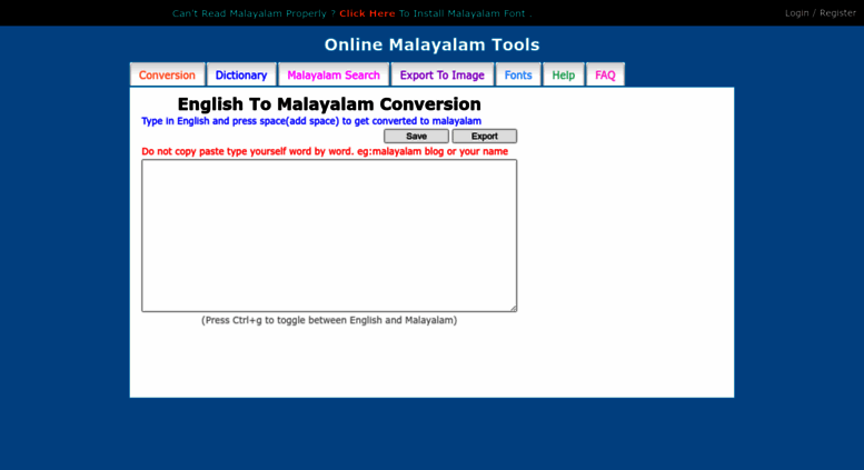 malayalam font converter online