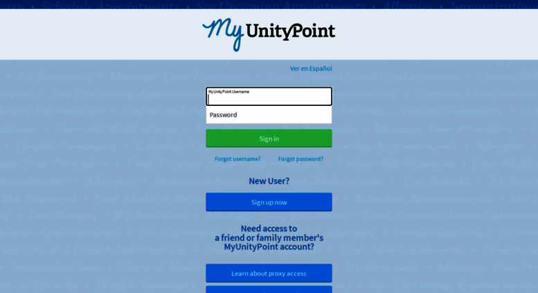 find my unity point chart login
