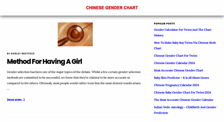 Chinese Baby Gender Chart 2019