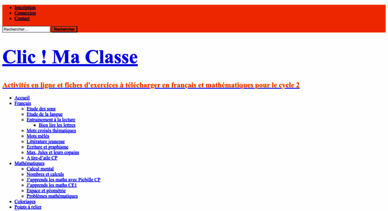 Access clicmaclasse.fr. Clic ! Ma Classe | Activités en ligne et
