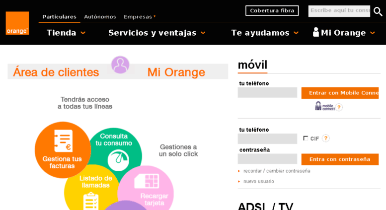 Access clientesadsl.orange.es. Área de clientes móvil y ADSL - Mi Orange