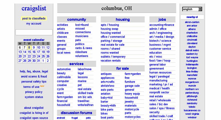 Access craigslist columbus