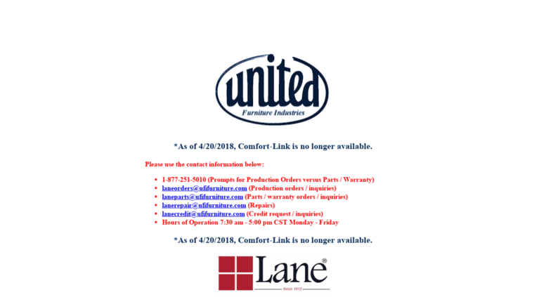 Access Comfortlink Lanefurniture Com
