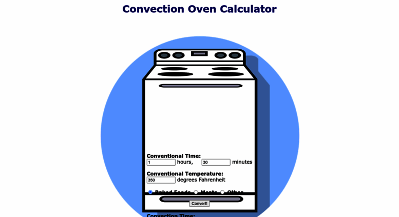 Conventional Oven To Convection Oven Conversion Chart
