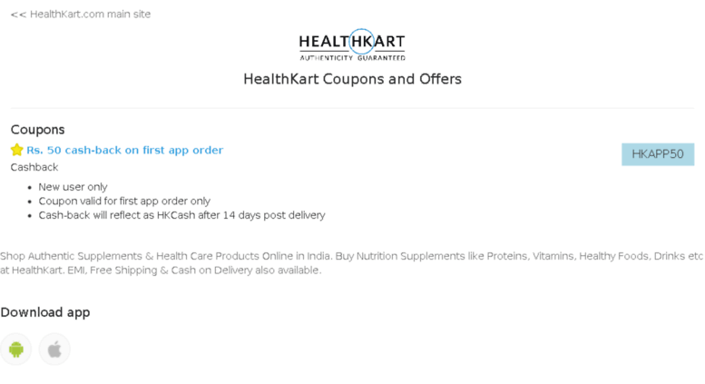 healthkart new user coupon