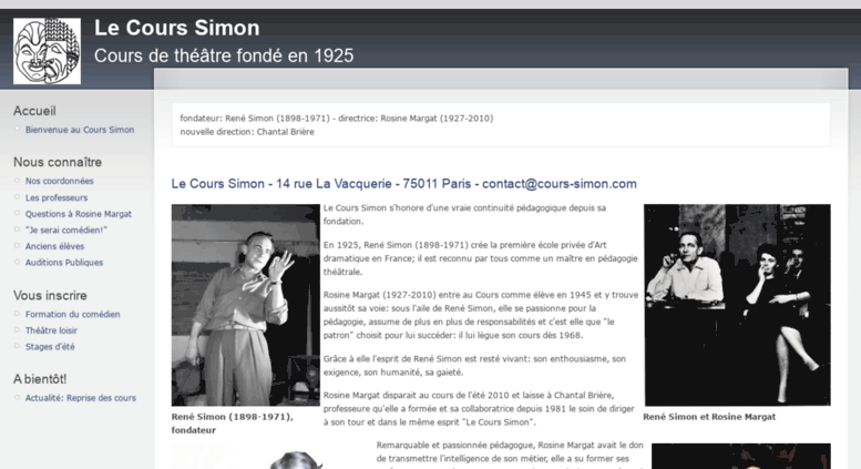 Access Le Cours Simon Cours de théâtre fondé en 1925