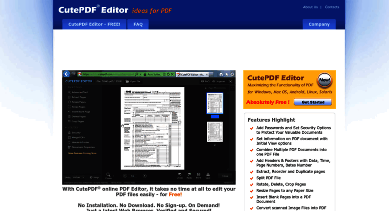 Access cutepdf-editor.com. CutePDF Editor - Free PDF Editor, Free PDF ...