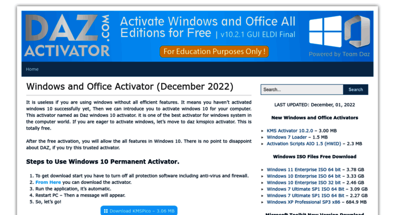 real windows 10 activator by daz