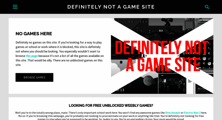 Definitely not a game site