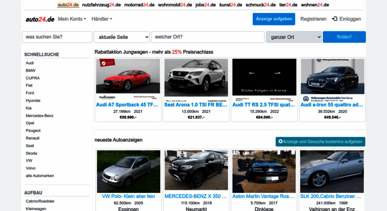 Access Dev Auto24 De Automarkt Gebrauchtwagen Und Neuwagen Autos Aus Deutschland