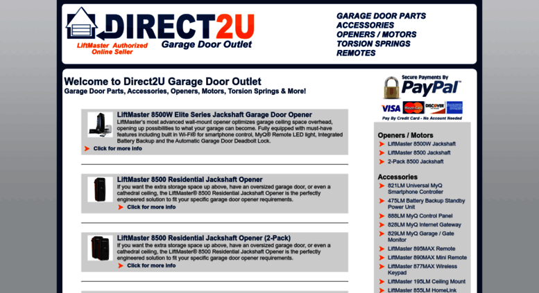 Access Direct2ugaragedoors Com Direct2u Garage Door Outlet